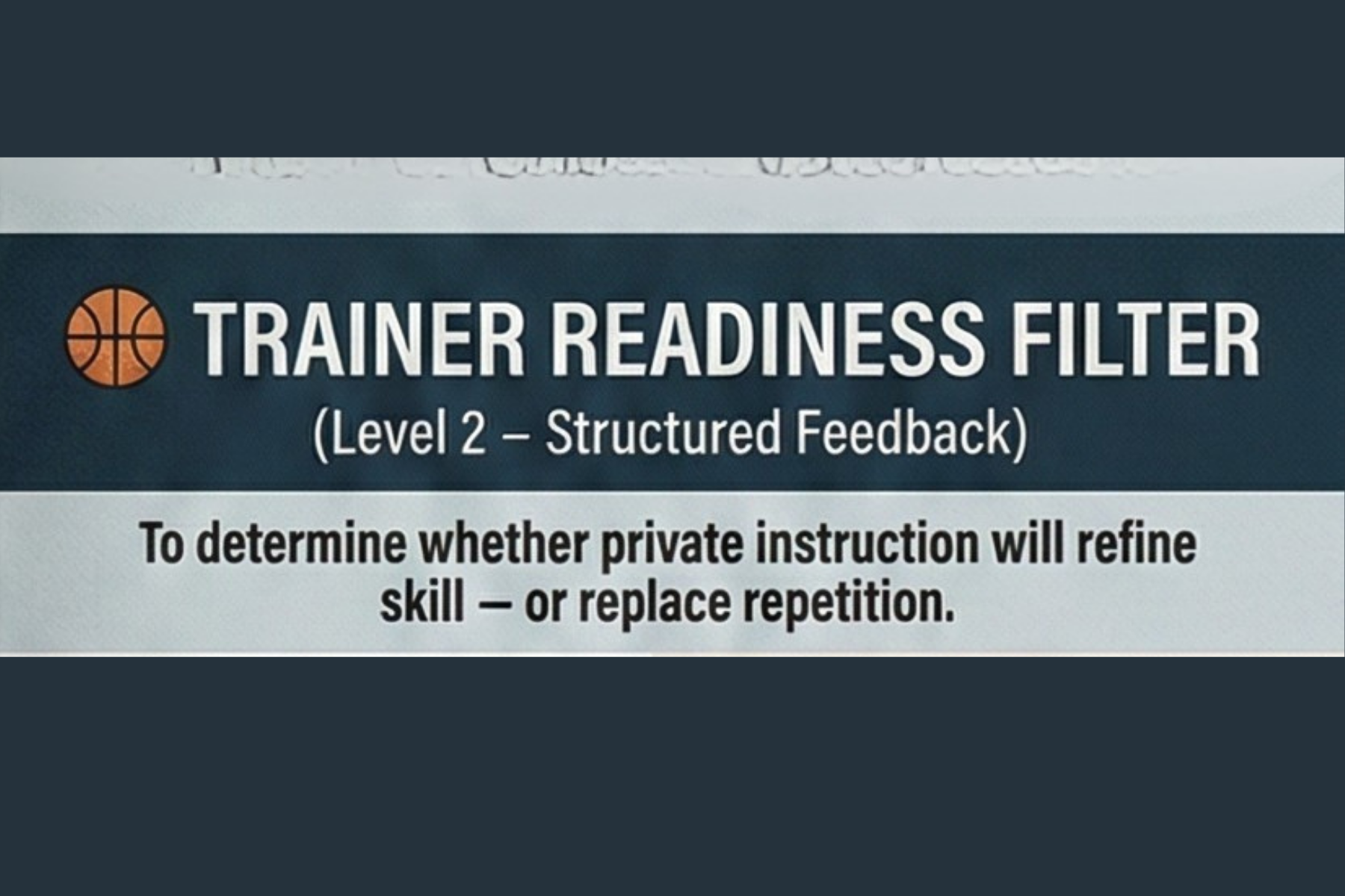 Trainer readiness filter image